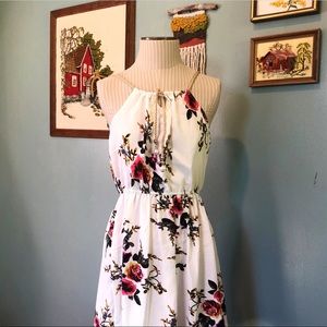 SHEIN floral dress with beautiful rope details.